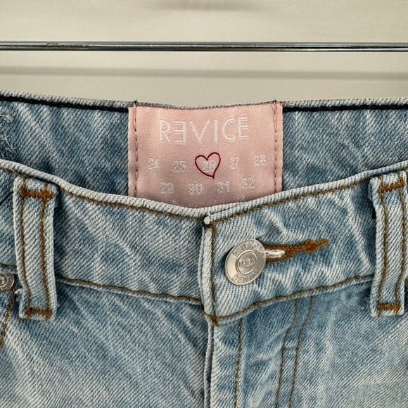 Revice Ex Boyfried Harlow Wash Button Fly Two Tone Jeans Sz 26 Blue Washed Black - Picture 5 of 9